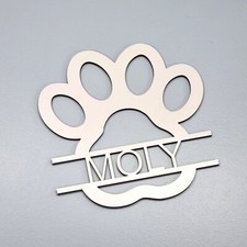 White Wooden Paw Print