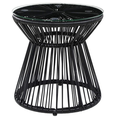 Round end table - end, rattan