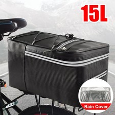 15L Bicycle Carrier Bag Rear Rack Bike Trunk Bag Luggage Box Back Seat Travel