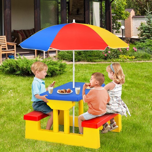 Outdoor colorful picnic - picnic, table