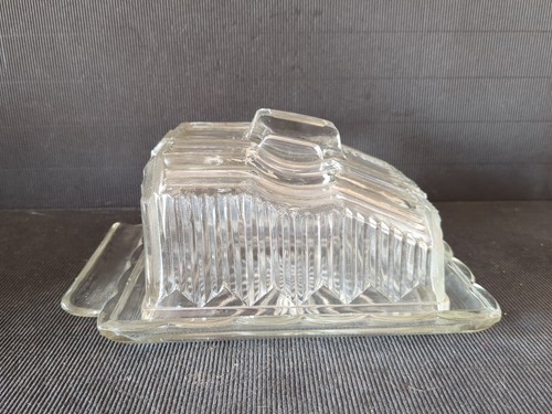 Vintage clear glass wedge - clear,