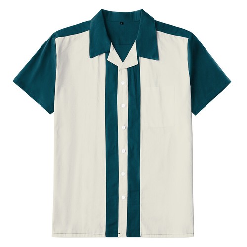 Men stripe cotton shirts short - stripe,