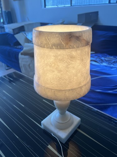 Alabaster table lamp white - alabaster,