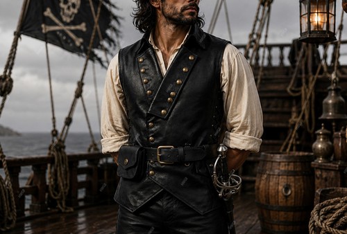 Men medieval pirate - pirate, black
