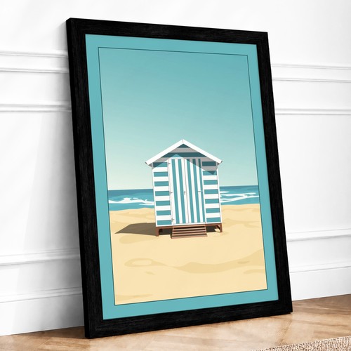 Striped beach hut coastal - striped,