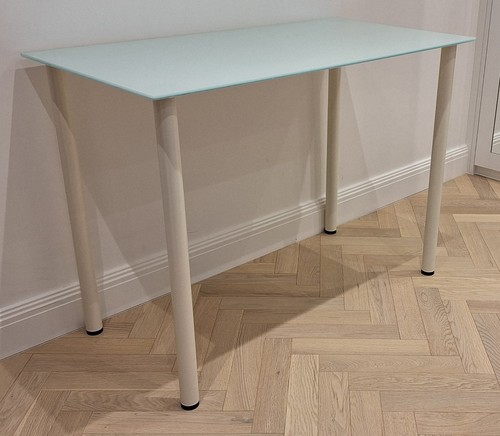 Glass desk with metal - , legs