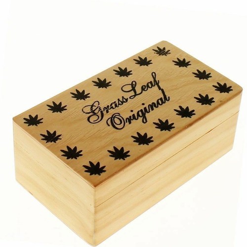 Medium wooden rolling box - wooden,