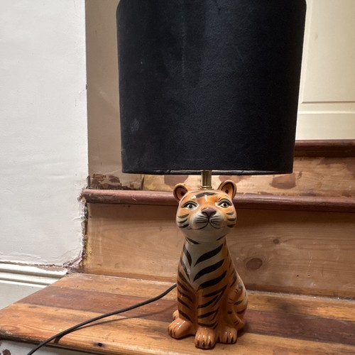 Tiger ceramic table lamp - tiger,