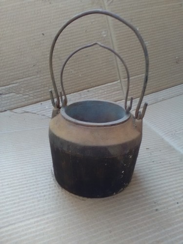 Vintage cast iron glue pot - vintage,