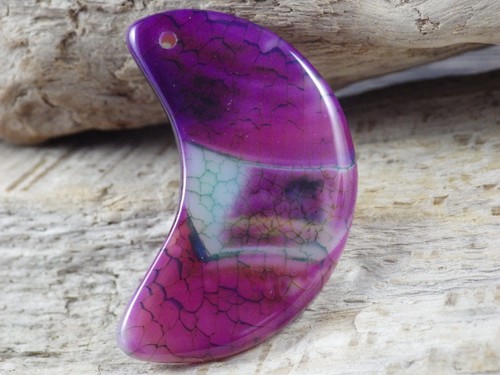 Pink crescent moon gemstone - pink,