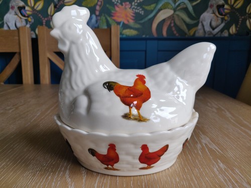 Vintage cream ceramic - vintage, chicken