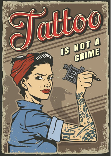 Retro sign pinup girl tattoo - sign,