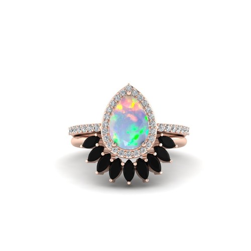 Pear fire opal - 2.25, ct