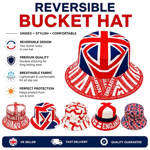 England union jack bucket hat - england,