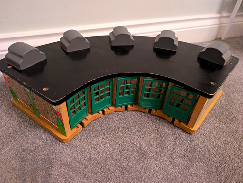 Wooden train roundhouse - train,