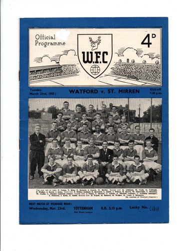 Watford st mirren - 54/55, v