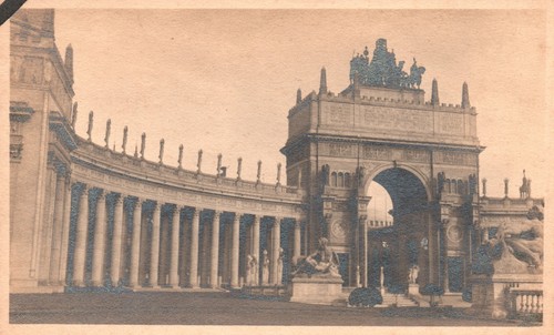 Vintage postcard entrance - vintage,
