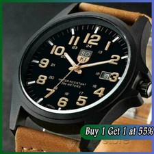 Men military leather date - men’s,