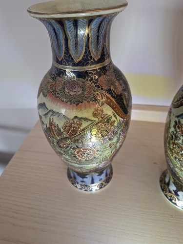 Satsuma vases pair - vases, japanese