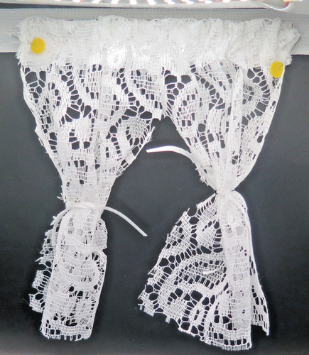 Dolls house curtains white - curtains.,