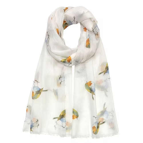 Elegant robin printed chiffon - robin,
