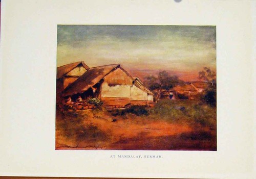 Original old vintage print - old,