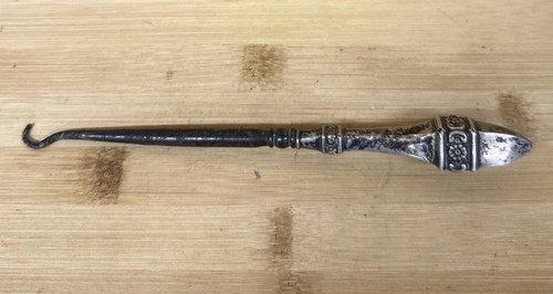 Antique steel silver handled - /,