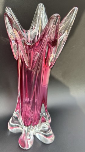 Vintage pink clear art glass - clear,