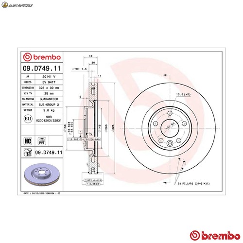Brake discs d749 11 - discs, for