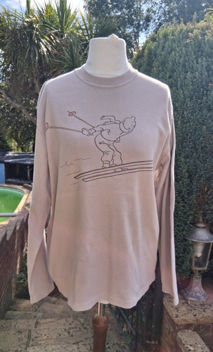 Vtg tintin sweatshirt beige - tintin,