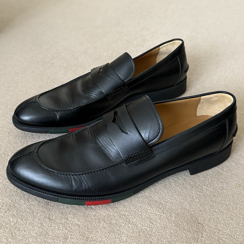 Gucci men black leather - black,