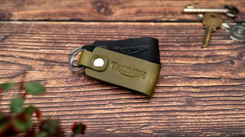Triumph leather keyring - leather,