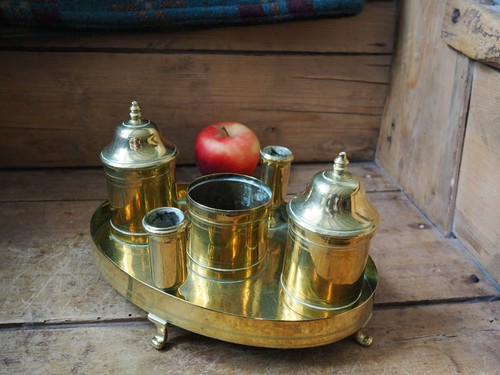 Rare georgian brass desk - brass,