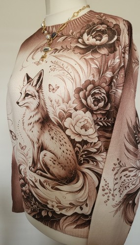 Brown fox floral - fox, &