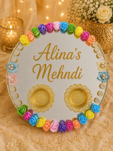 Personalised mehndi thaal - mehndi,