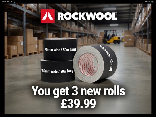 Rolls rockwool black alu - rolls,