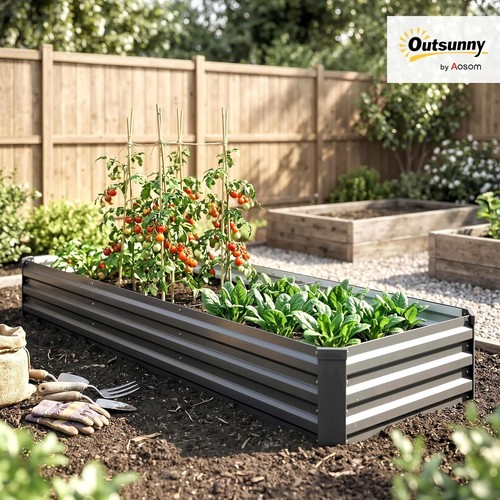 Galvanised steel raised garden - steel,