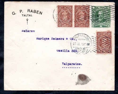 Chile cover impreso stamps - chile,, ,