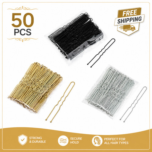 Waved hair pins 50pcs bobby - pins,