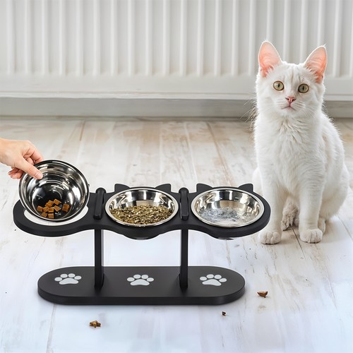 Stainless bowls raised cat - 3,