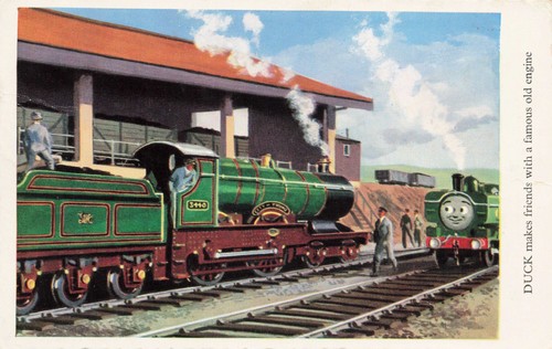 Vintage duck train postcard - vintage,