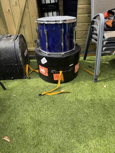 Blue wood drum - blue, set