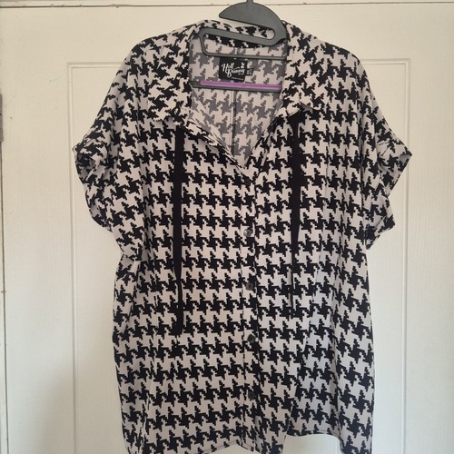 Hellbunny dogtooth pint blouse - pint,