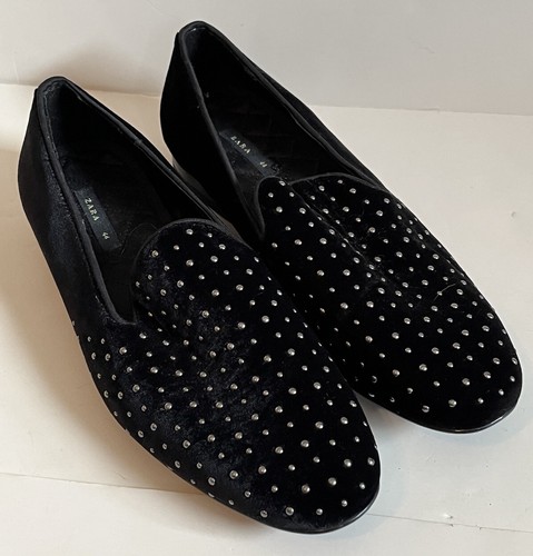 Zara velvet studded shoes - zara,