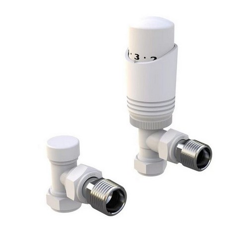 White angled trv - trv, radiator