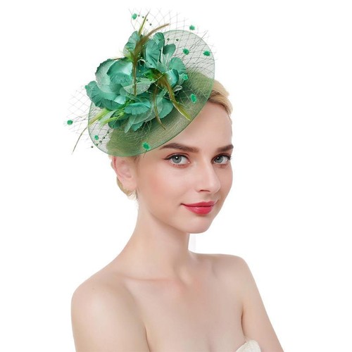 Mesh fascinator with flowers - fascinator,