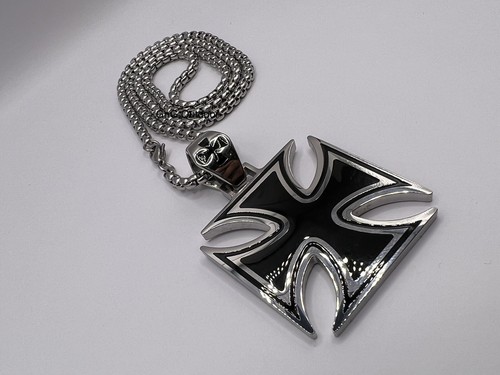 Iron cross silver pendant - cross,