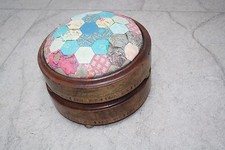 A PAIR ! OF Regency round footstool with marquetry inlay. , 19th Century, TO RES