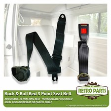 Rock & Roll Bed 3 Point Inertia Seat Belt Kit Black for VW Transporter Approved