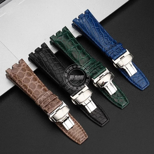 Green gray leather watch - gray,
